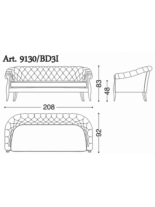 Диван ANGELO CAPPELLINI Opera 9130/BD3I