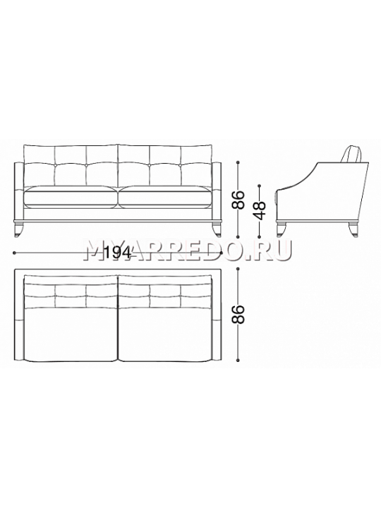 Диван ANGELO CAPPELLINI Opera 40043/I